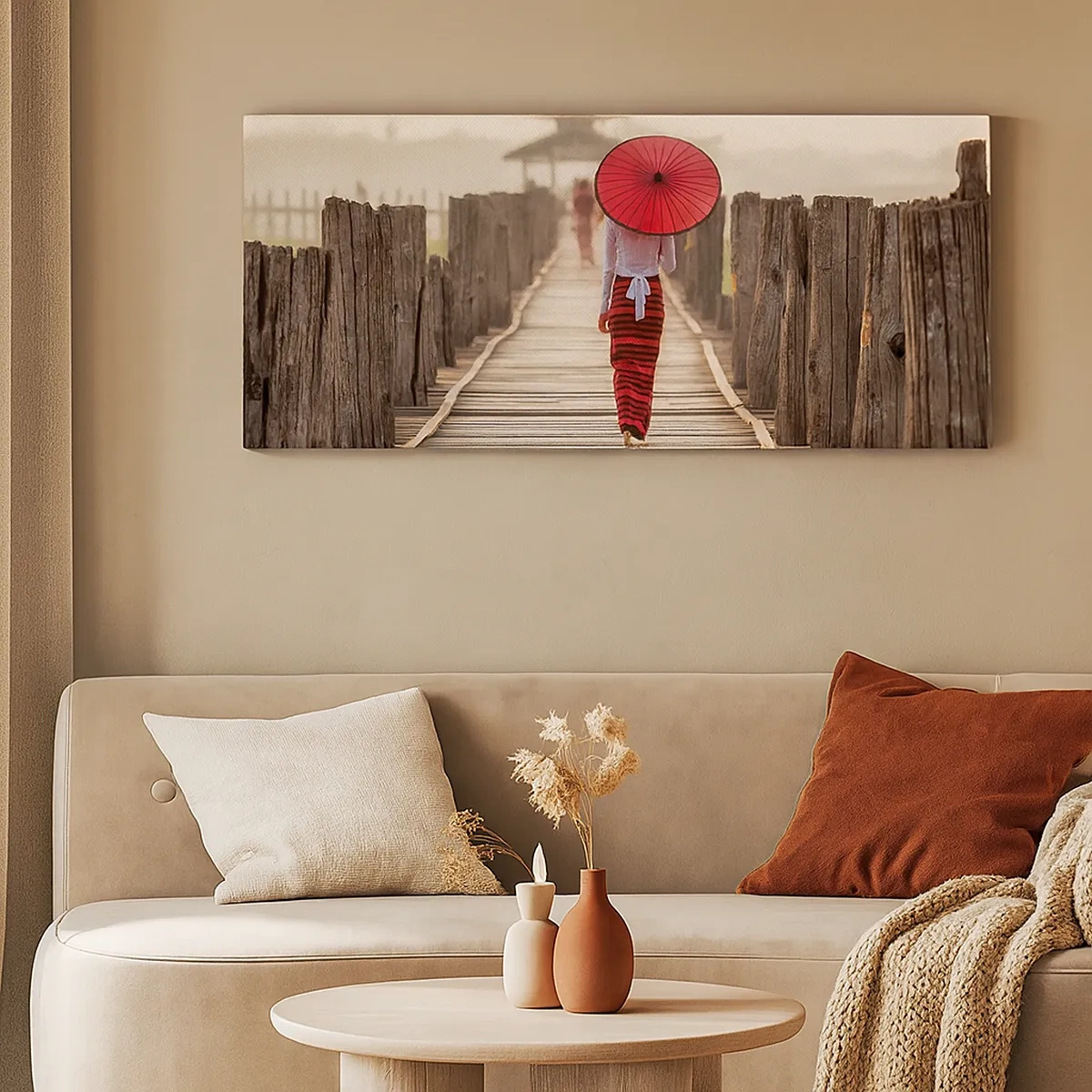 Schilderen op canvas - Op de oude brug - 30x30 cm