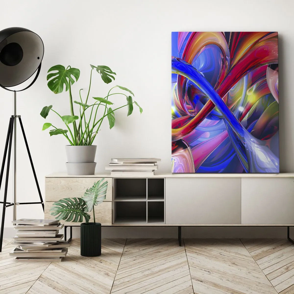 Schilderen op canvas - Een dans van kleuren - 45x80 cm