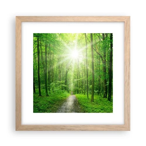 Een poster in een licht eiken lijst - De groene kathedraal - 30x30 cm