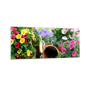 Schilderen op glas - Zofia's tuin - 100x40 cm