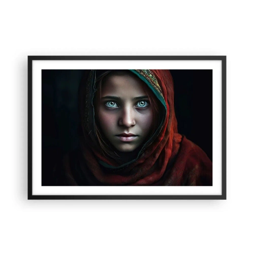 Poster in een zwarte lijst - Oosterse prinses - 70x50 cm