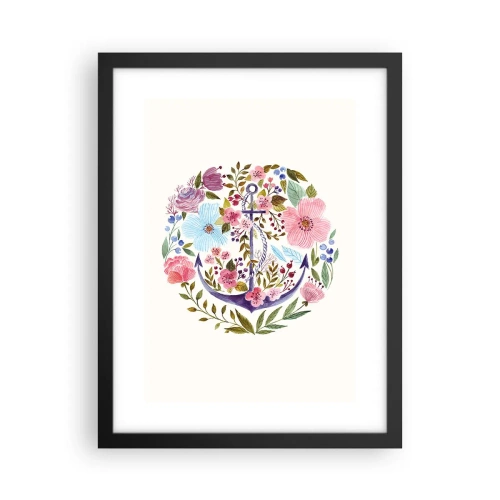 Poster in een zwarte lijst - Goede droom van zeeman - 30x40 cm