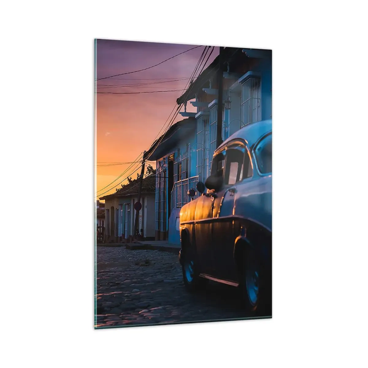 Schilderen op glas - De tijd vertraagt ​​hier - 80x120 cm