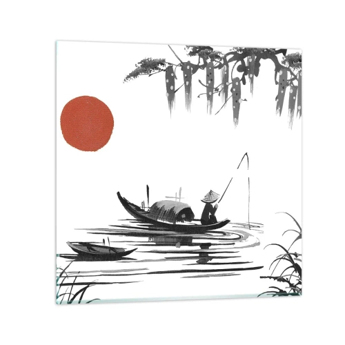 Schilderen op glas - Aziatische middag - 30x30 cm