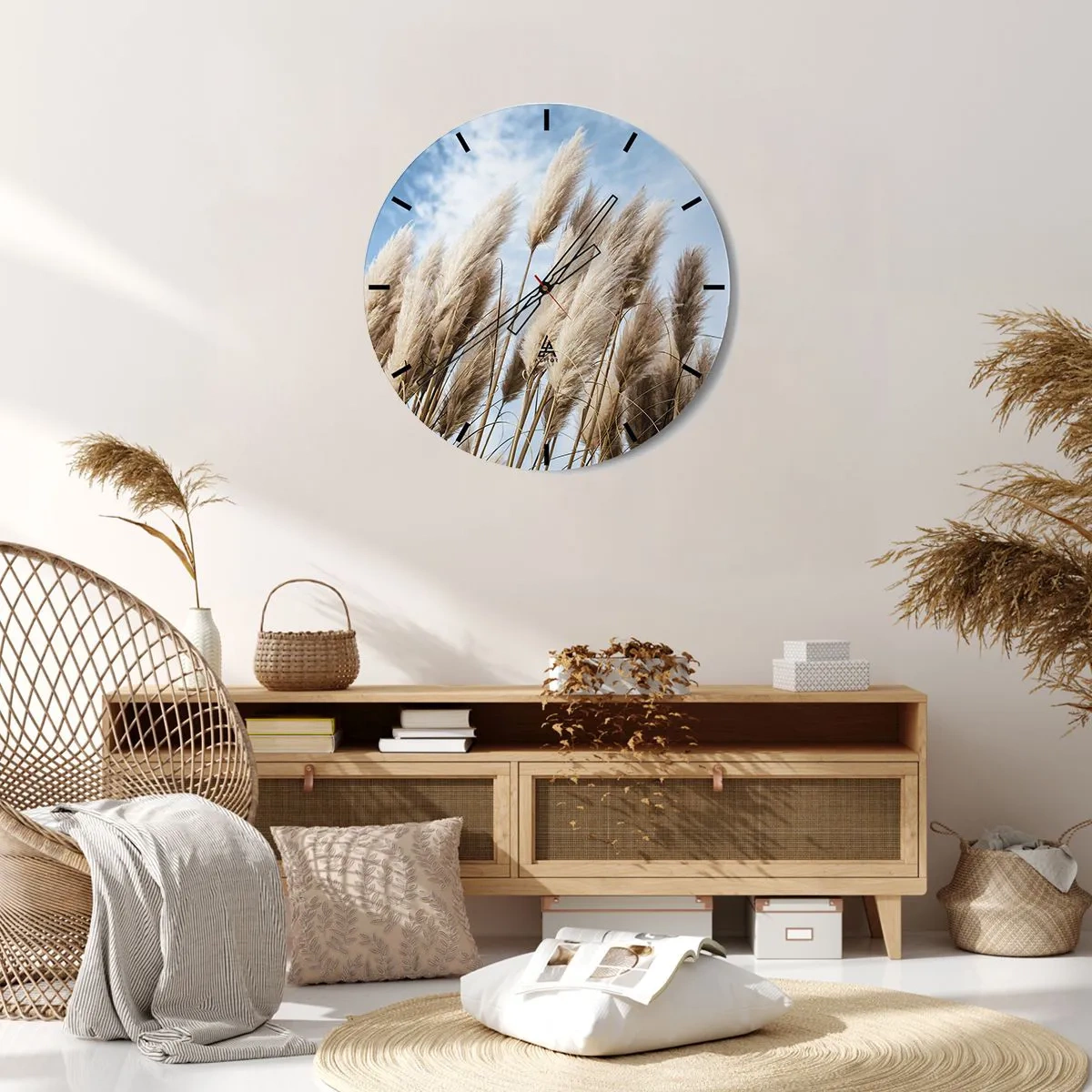 Wandklok - Klok - Zonnige en winderige streling - 40x40 cm