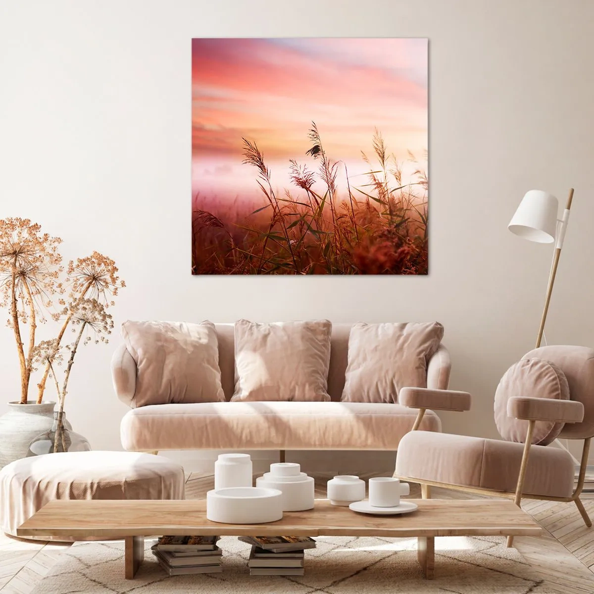 Schilderen op canvas - Vliegers, paardebloemen, wind - 40x40 cm