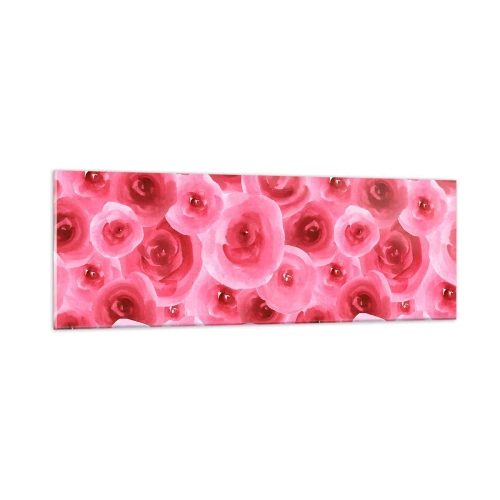 Schilderen op glas - Rozen onder en boven - 90x30 cm