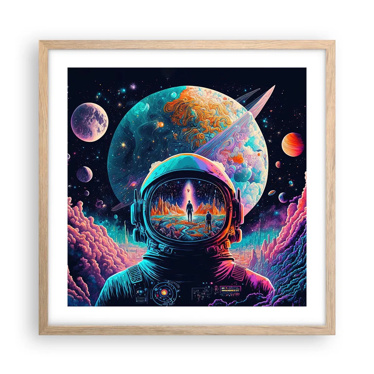 Een poster in een licht eiken lijst - Filosofen hebben er niet van gedroomd - 50x50 cm