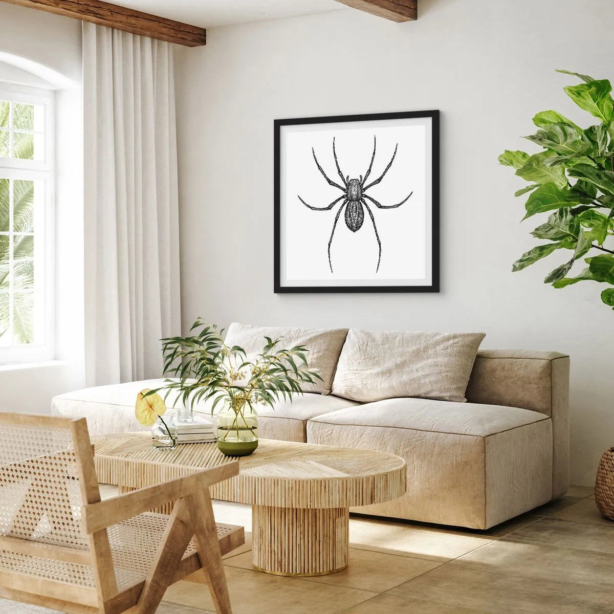 Poster in een zwarte lijst - Verontrustende precisie - 50x50 cm