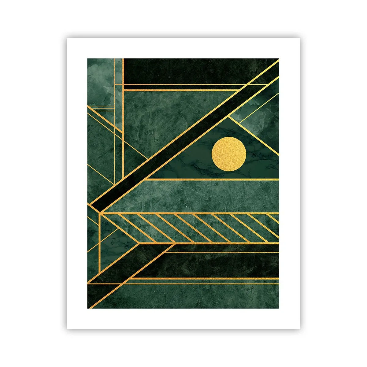 Poster - Dynamiek van goud en azuur - 40x50 cm