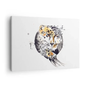 Schilderen op canvas - Artistieke aquarel met een cheetamotief - 70x50cm - Roofzuchtige schoonheid - Moderne wanddecoratie voor woonkamer en slaapkamer ARTTOR