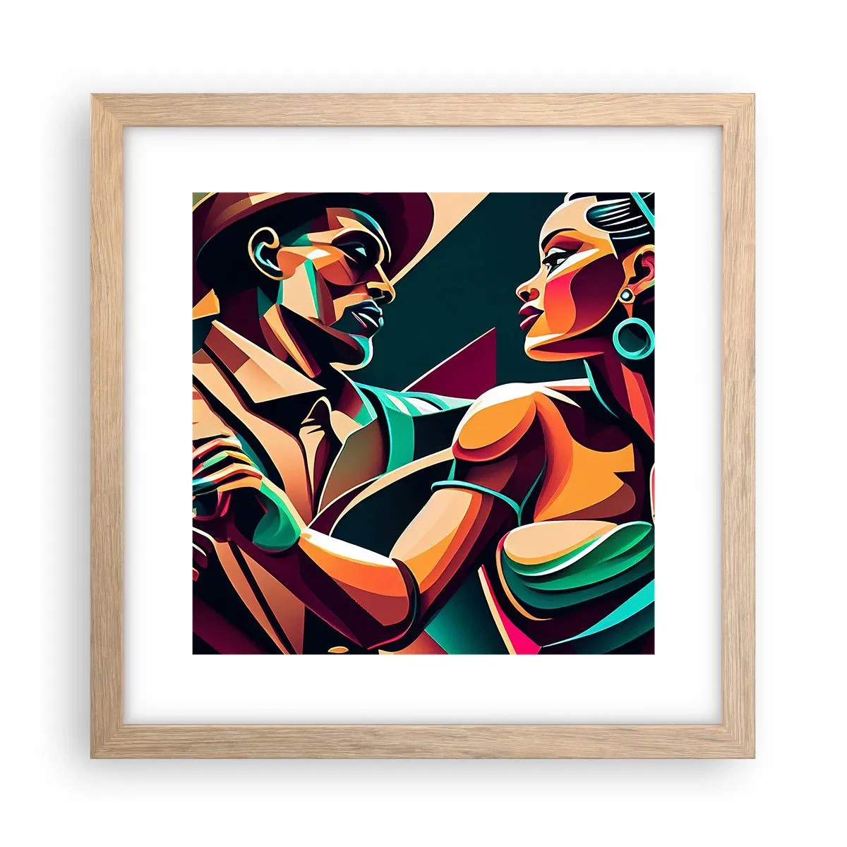 Een poster in een licht eiken lijst - In het ritme van het hart - 30x30 cm