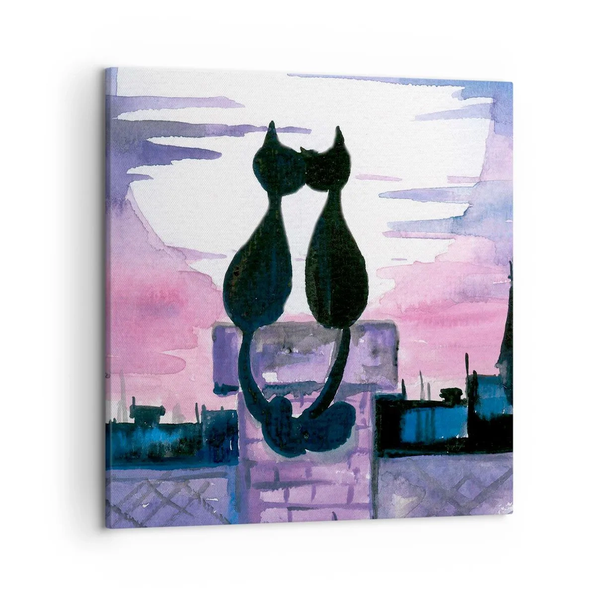 Schilderen op canvas - Afspraak onder de maan - 50x50 cm