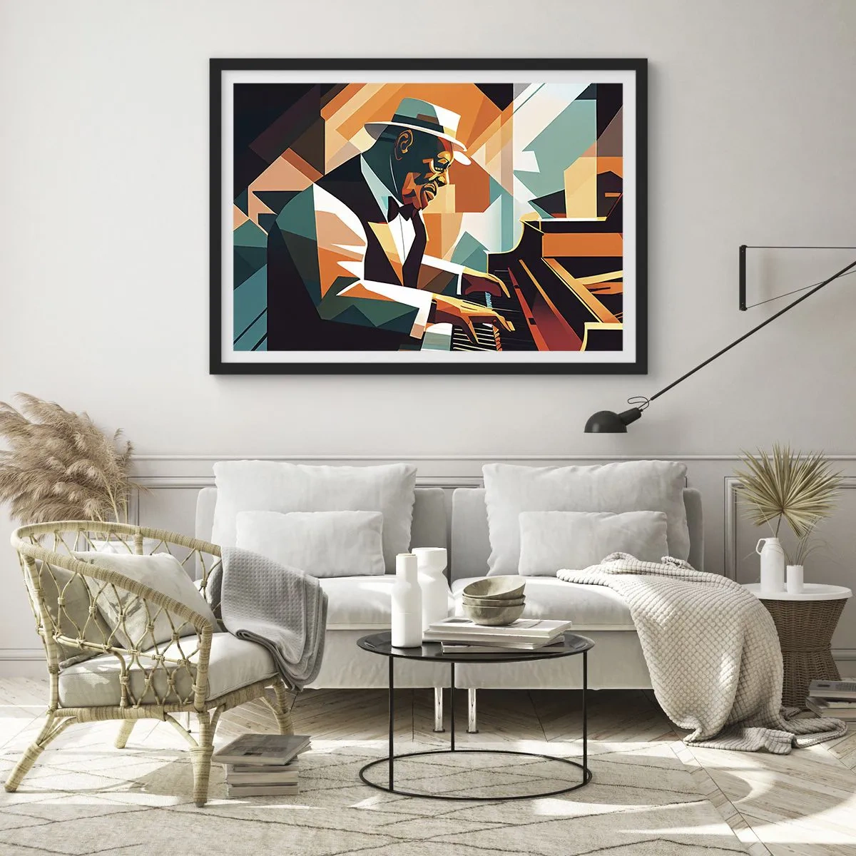 Poster in een zwarte lijst - Al die jazz - 100x70 cm