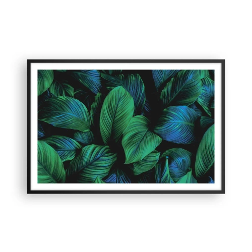 Poster in een zwarte lijst - In de groene menigte - 91x61 cm