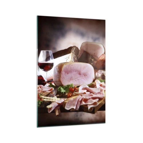 Schilderen op glas - Een culinaire droom met een karaf - 70x100 cm