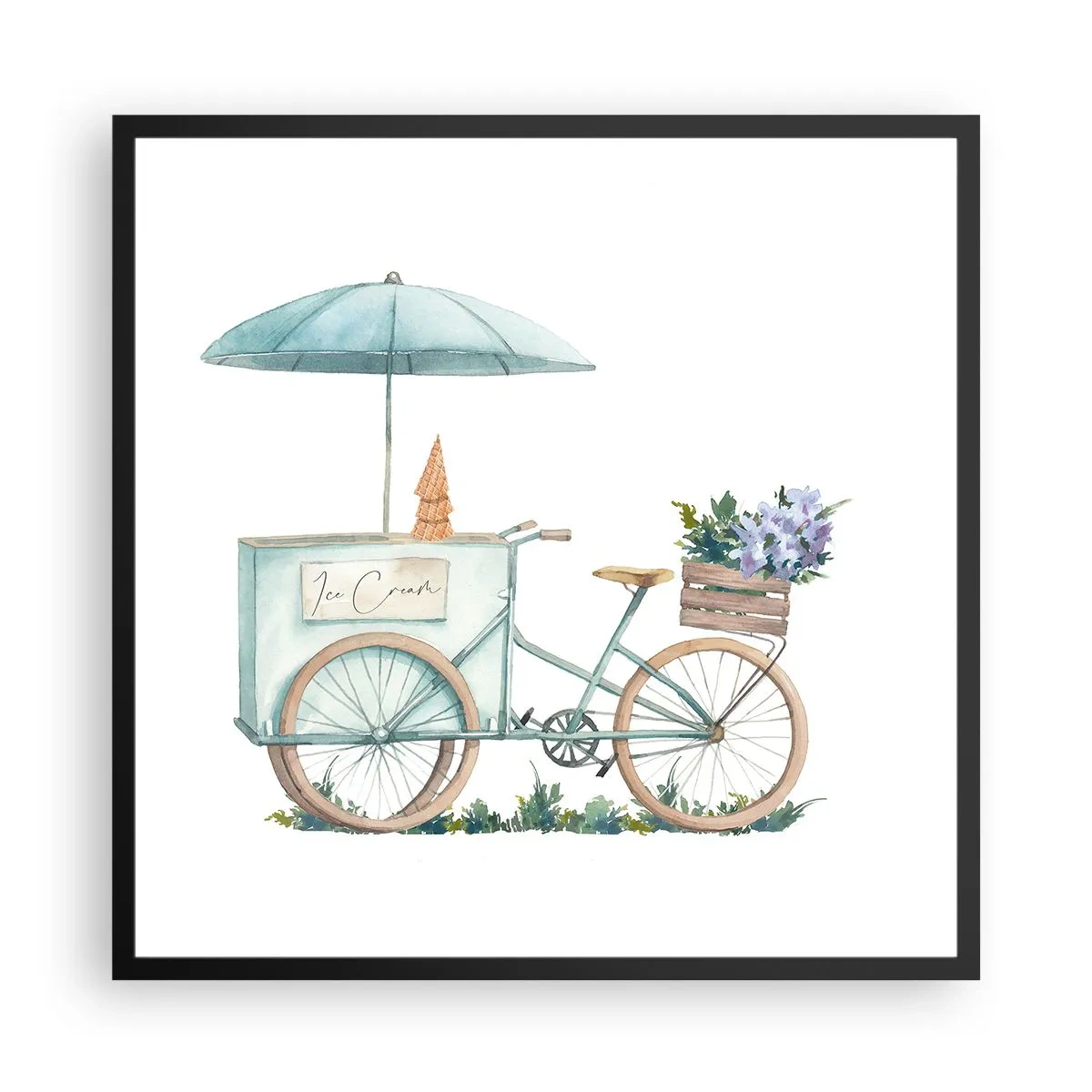 Poster in een zwarte lijst - Zoete herinnering aan de zomer - 60x60 cm