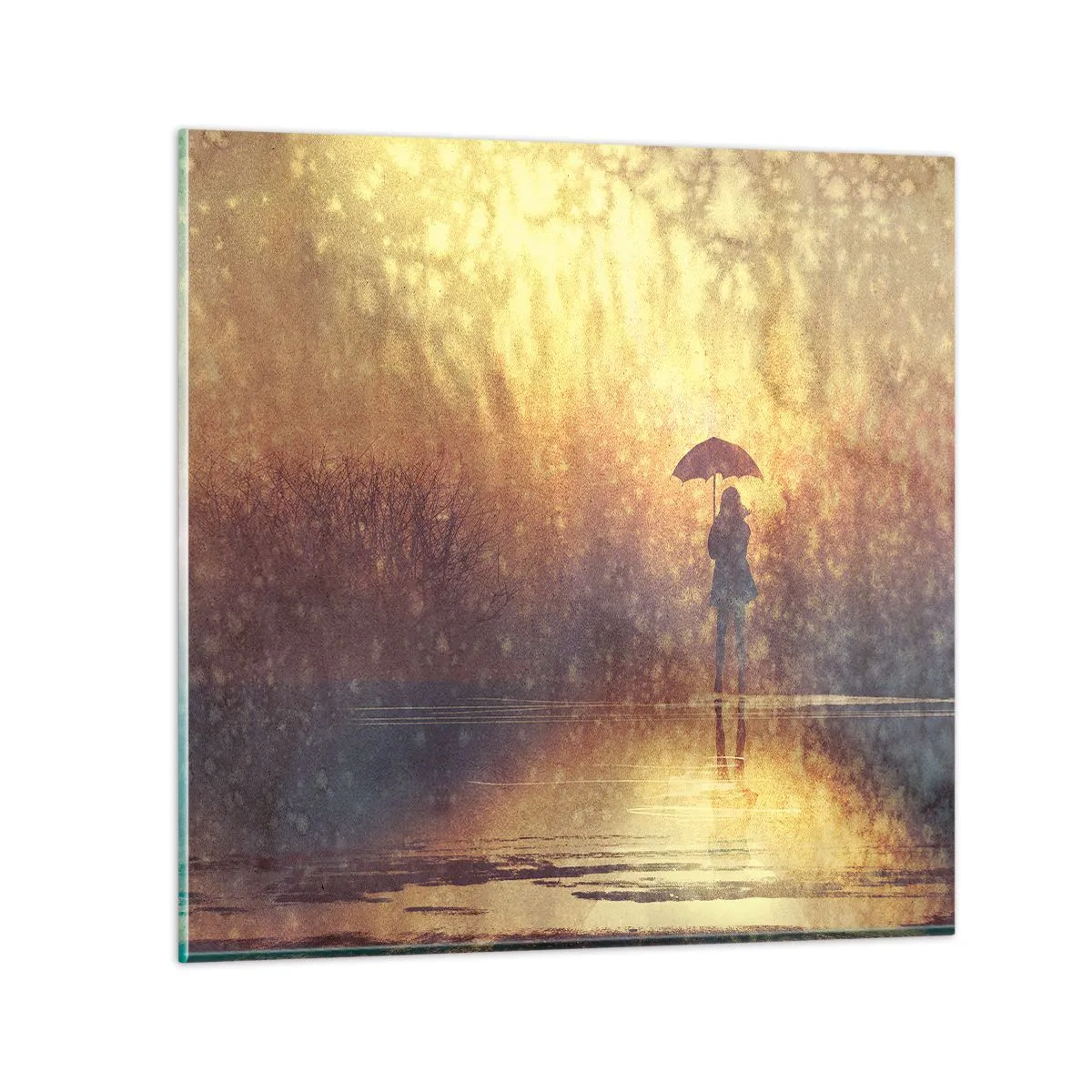 Schilderen op glas - Ik voel dat iemand naar me kijkt - 30x30 cm
