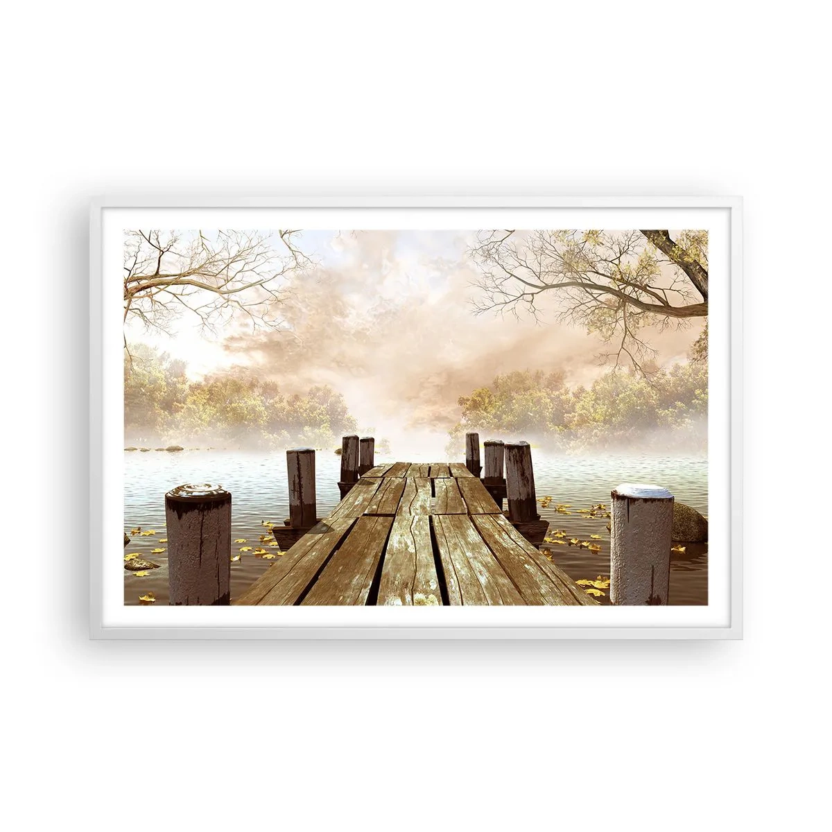 Poster in een witte lijst - Het milde verdriet van de herfst - 91x61 cm