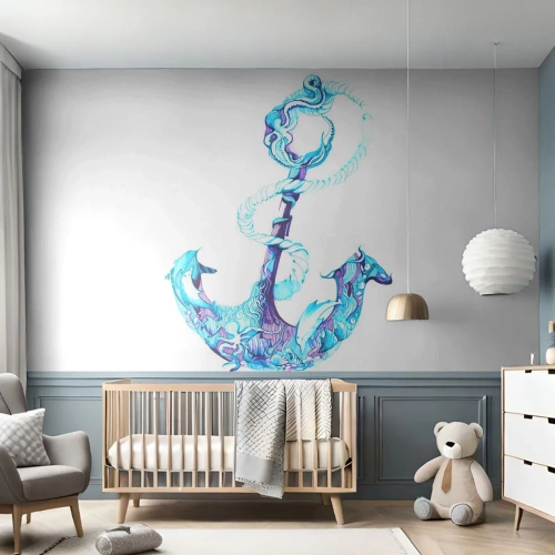 Fotobehang Standard Eco - De vertrouweling van de geheimen van de zee - Abstractie, Anker, Zee - 400x280 cm