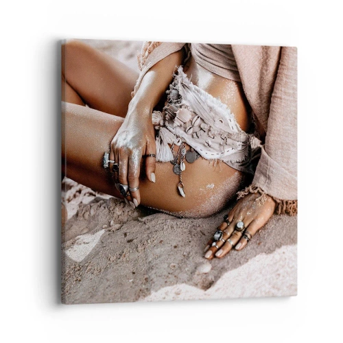 Schilderen op canvas - Door de golven gegooid? - 40x40 cm