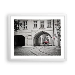 Poster in een witte lijst - Door het doolhof van de stad - 50x40 cm