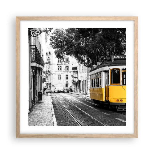Een poster in een licht eiken lijst - En op de achtergrond fado - 50x50 cm