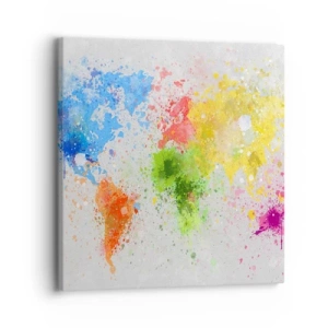 Schilderen op canvas - Alle kleuren van de wereld - 30x30 cm