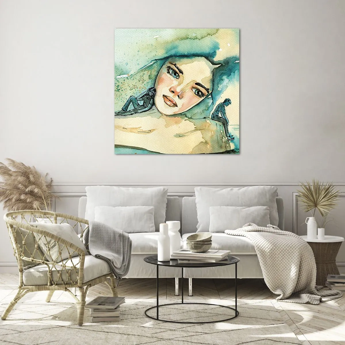 Schilderen op glas - Ben ik blauw? - 70x70 cm