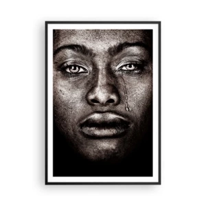 Poster in een zwarte lijst - een traan - 70x100 cm