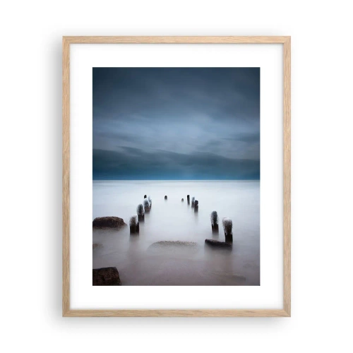 Een poster in een licht eiken lijst - Peinzend meer - 40x50 cm