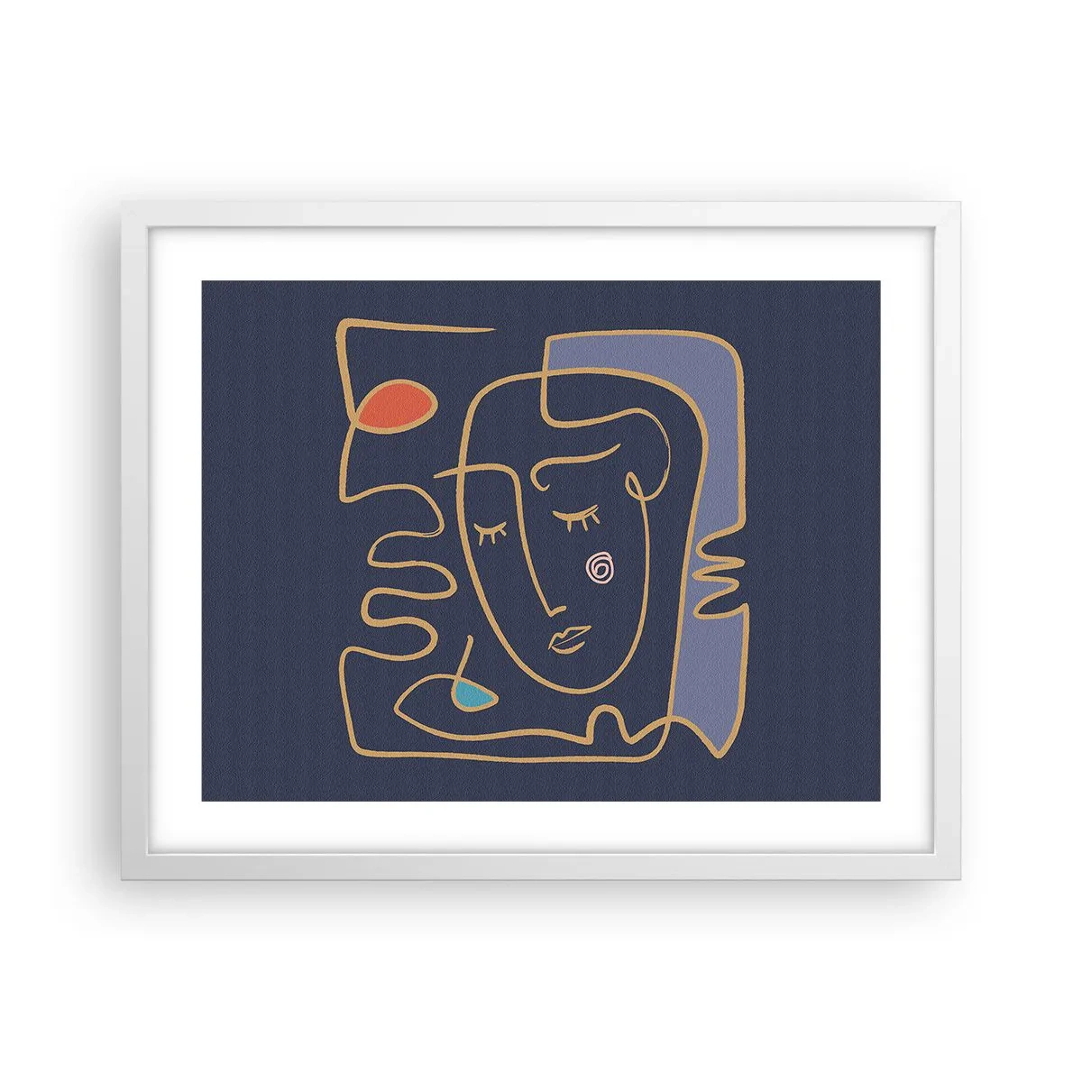 Poster in een witte lijst - In nadenken - 50x40 cm