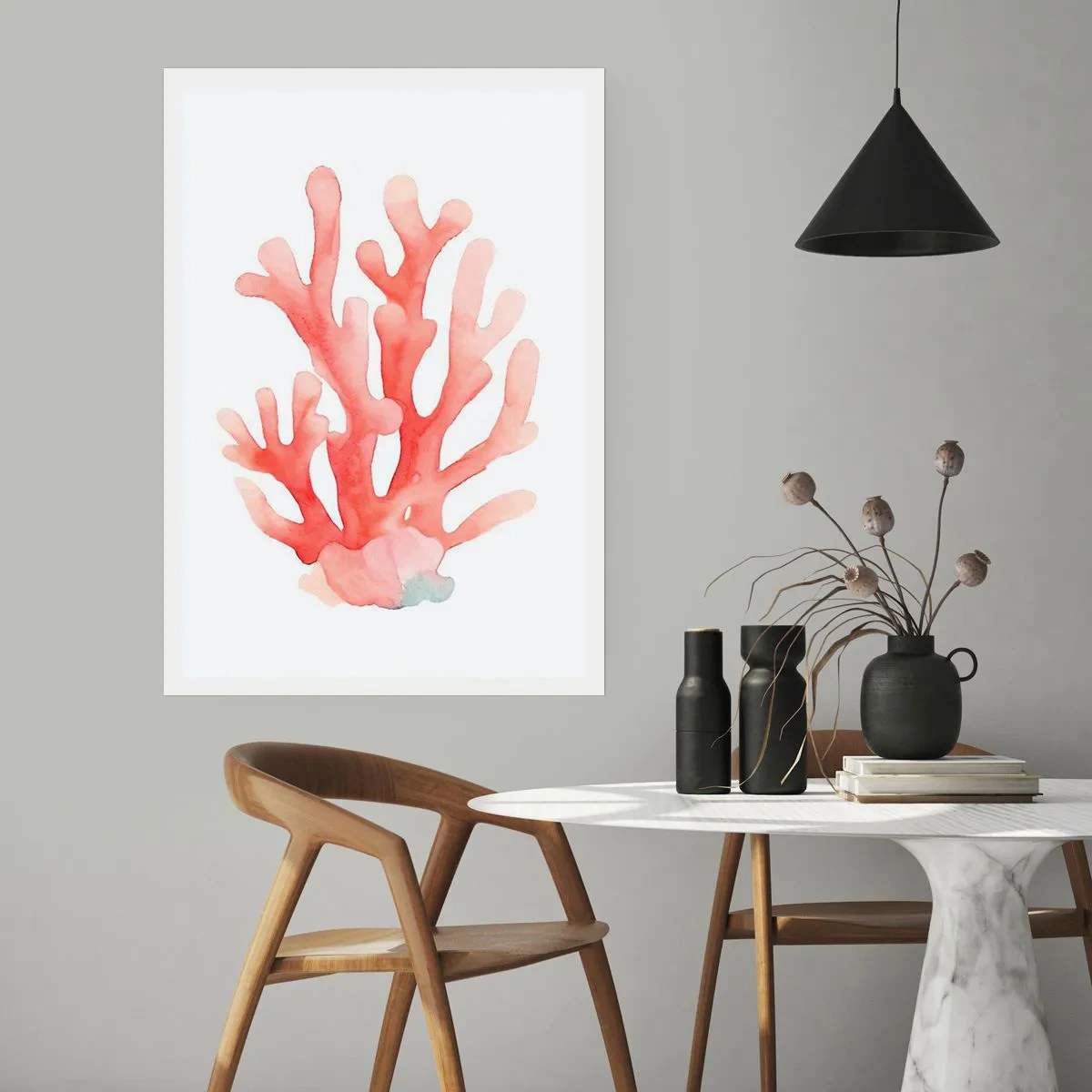 Poster - Koraalkleurig koraal - 30x40 cm