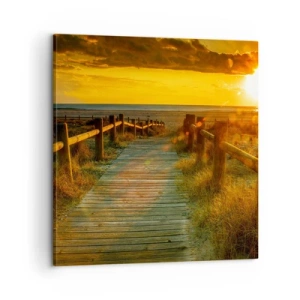 Schilderen op canvas - Badend in oud goud - 60x60 cm