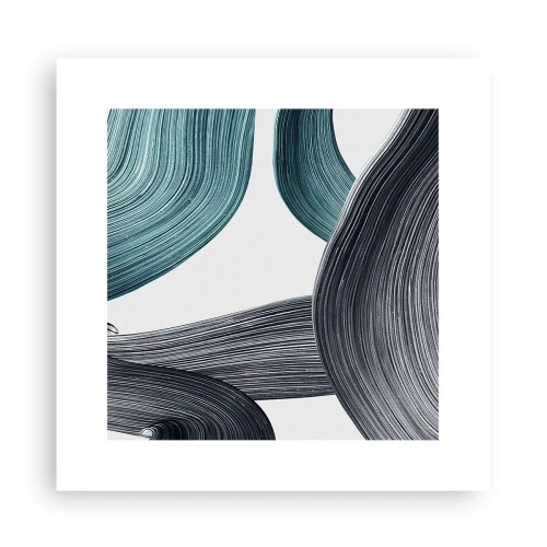 Poster - Smaragdgroene en zwarte paden - 30x30 cm