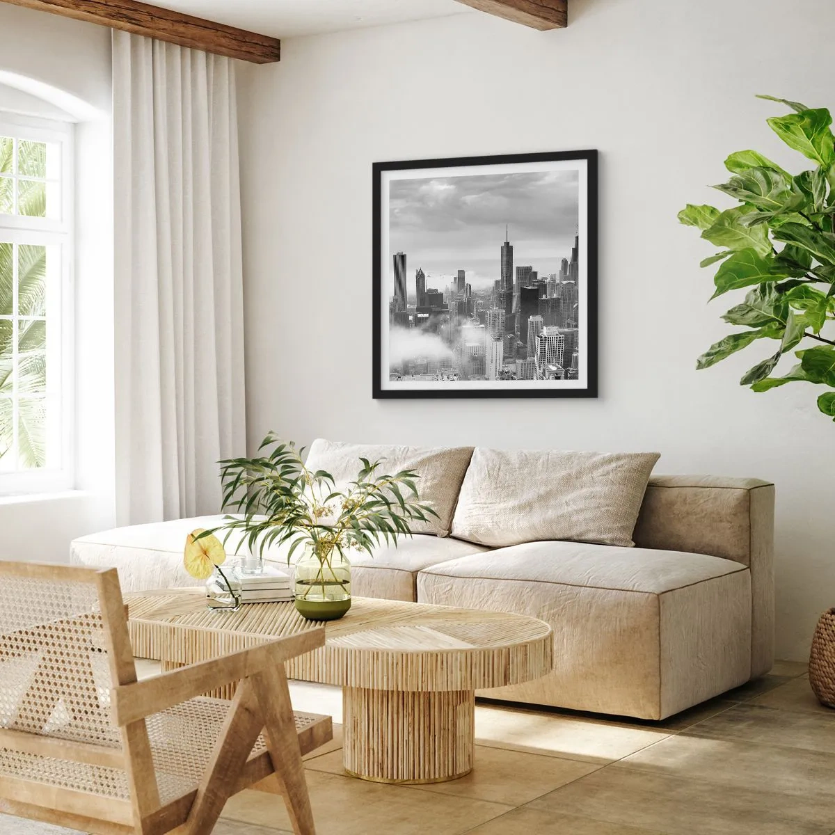 Poster in een zwarte lijst - Amerikaans landschap - 60x60 cm