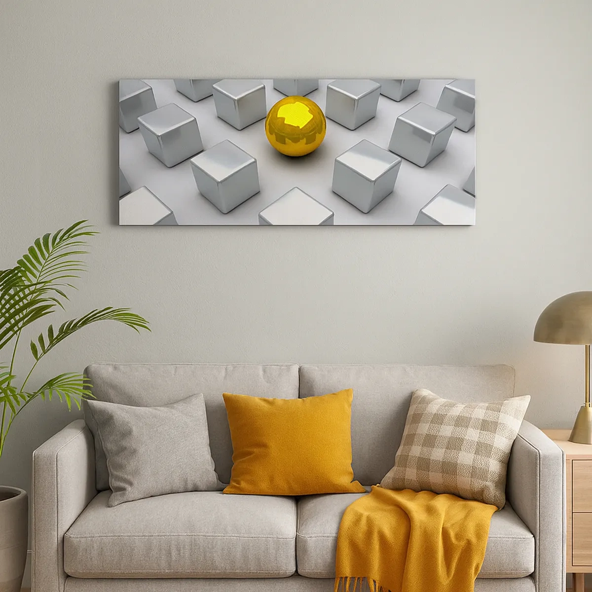 Schilderen op canvas - Waarom ik? Geometrische compositie - 30x30 cm