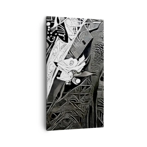 Schilderen op canvas - Alleen een ogenschijnlijk grijze man - 45x80 cm