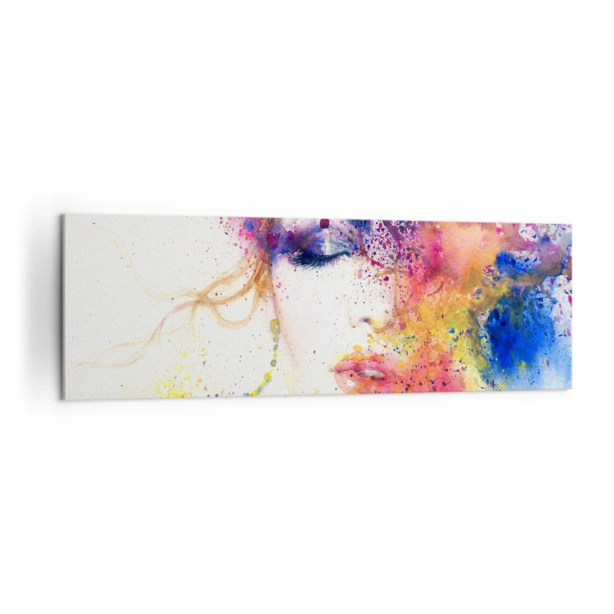 Schilderen op canvas - Regenboogduizeligheid - 160x50 cm