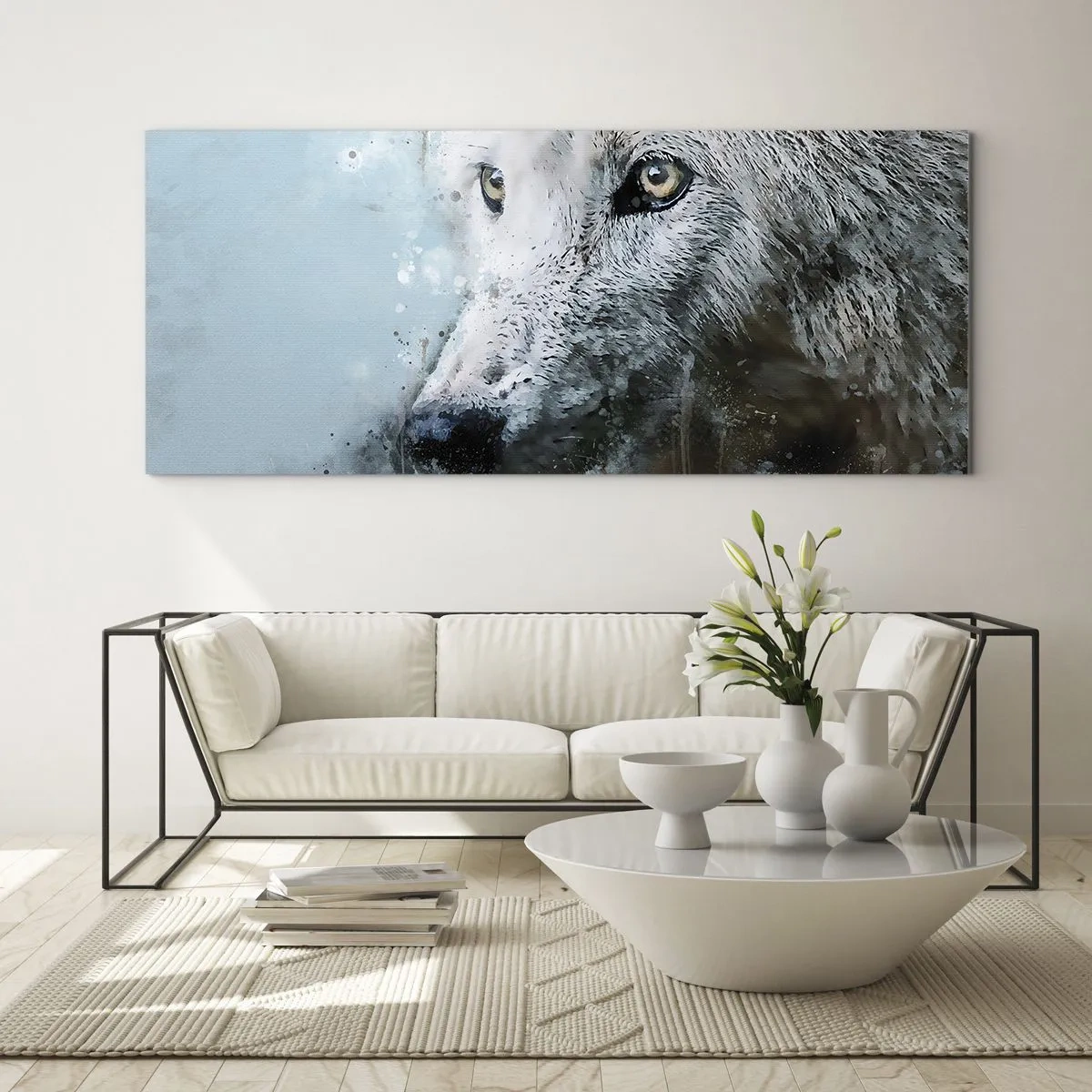 Schilderen op glas - Ontmoet de wolvenziel - 120x50 cm