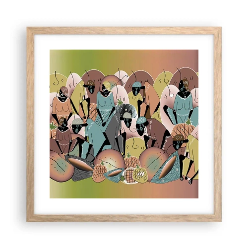 Een poster in een licht eiken lijst - Er komt een geweldige vakantie aan - 40x40 cm