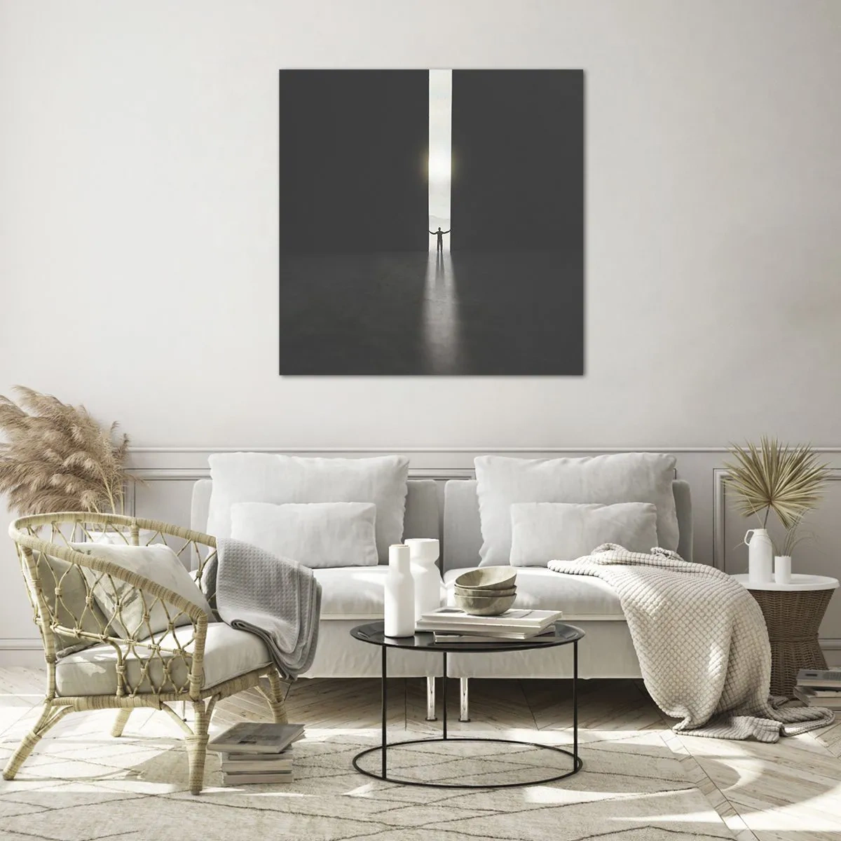 Schilderen op glas - Een stap naar een mooie toekomst - 50x50 cm