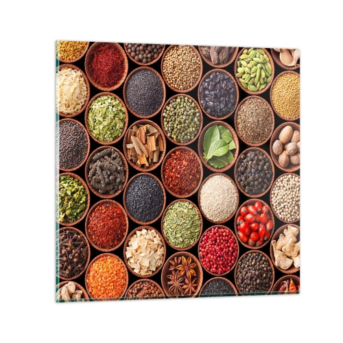 Schilderen op glas - Alle smaken van de wereld - 70x70 cm