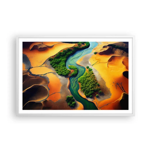 Poster in een witte lijst - Levengevende rivier - 91x61 cm
