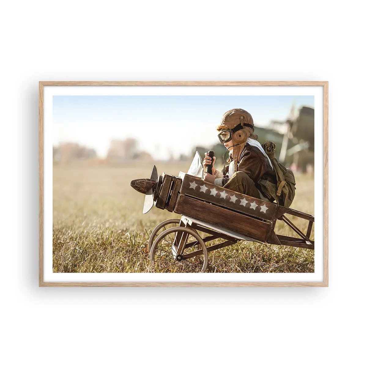 Een poster in een licht eiken lijst - Begin naar een droom - 100x70 cm