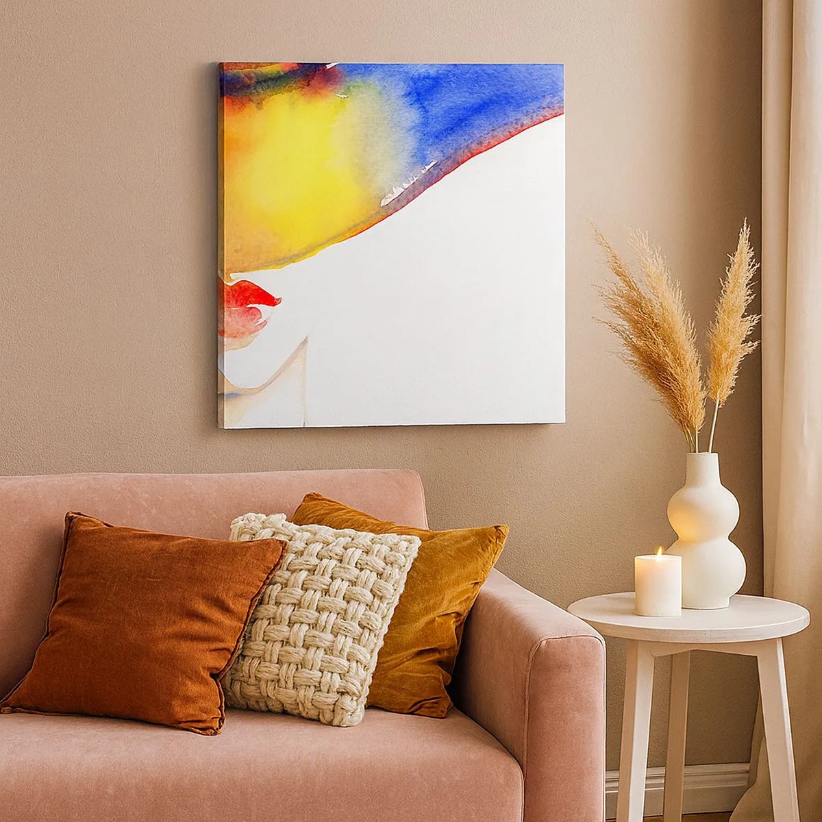 Schilderen op canvas - Portret van een dame - 30x30 cm