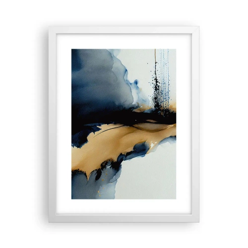 Poster in een witte lijst - Achter het gordijn - 30x40 cm