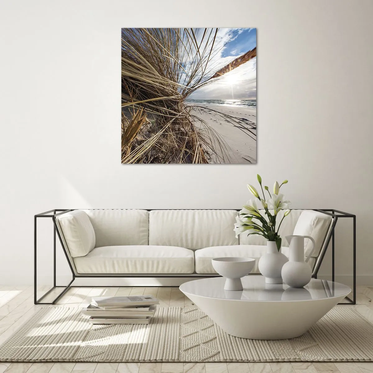 Schilderen op glas - Een ontmoeting van de elementen - 40x40 cm