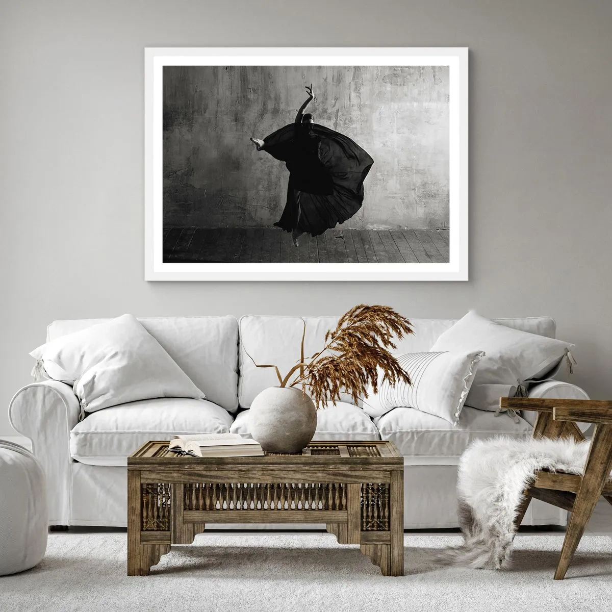 Poster in een witte lijst - Gepassioneerde riem - 30x30 cm