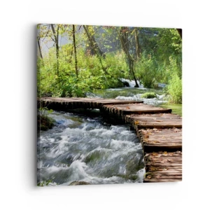 Schilderen op canvas - Boven de schuimige waterval - 30x30 cm